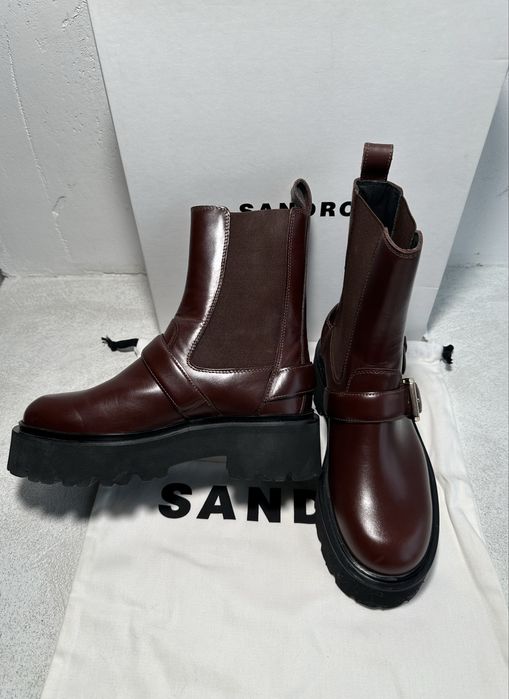 Ботинки Sandro коричневые кожа SFACH01022 baldinini