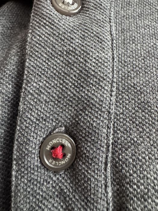 Bluza  koszula z długim rękawem  polo Moncler M szara 100% bawełna