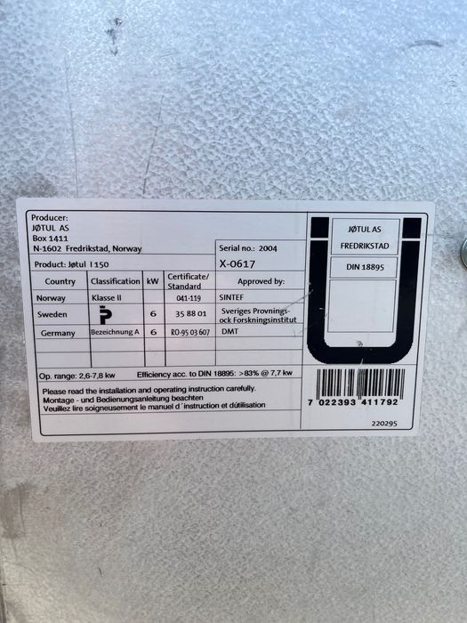 Jotul I 150 Piec Koza Wkład Kominkowy