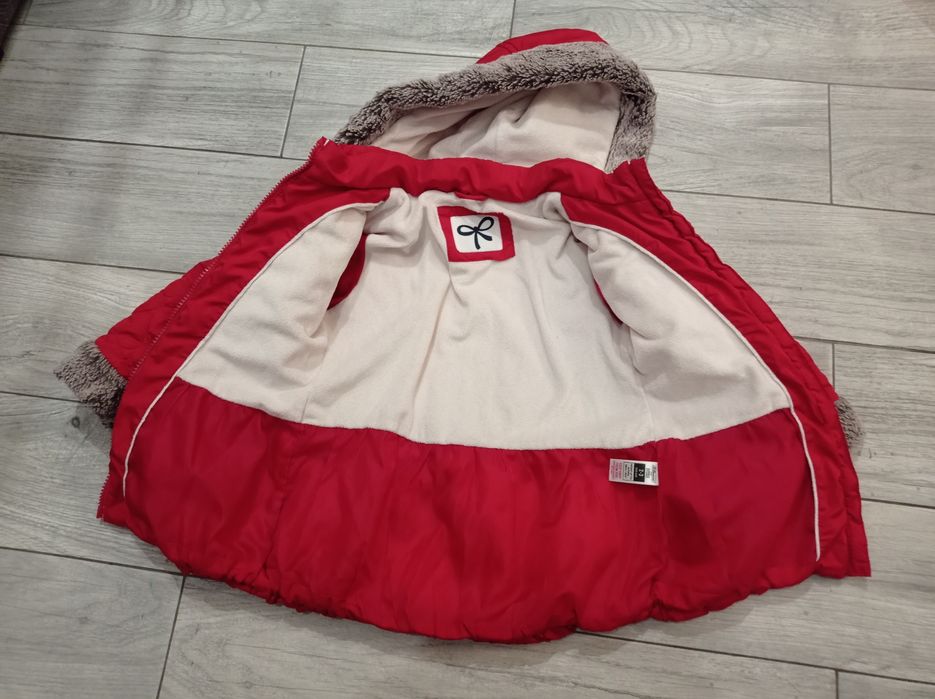 Тепла куртка, пальто для дівчинки St.Bernard, червона, 98 см.
