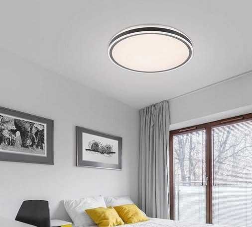 Piękna mocna lampa! Plafon LED DUO czarny 48 cm