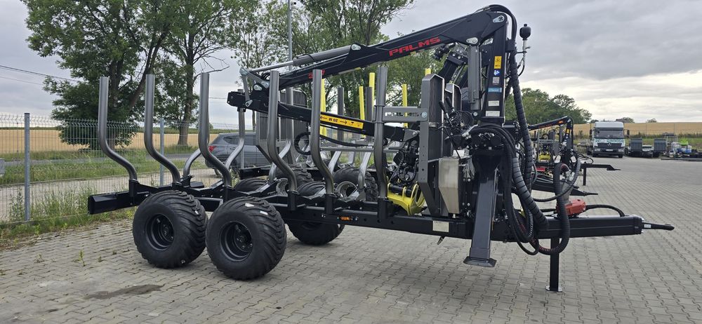 NOWA PRZYCZEPA LEŚNA PALMS 8D Z żurawiem  6.7M – Dostępna od ręki