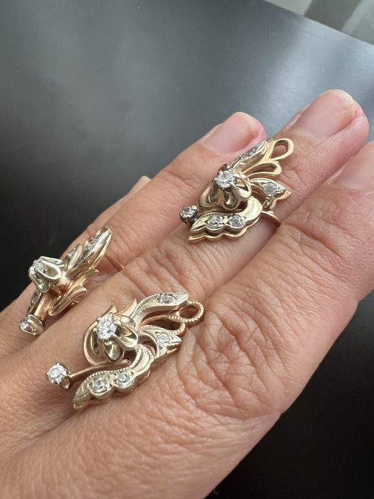 Набор серьги и кольцо золото 585 советские