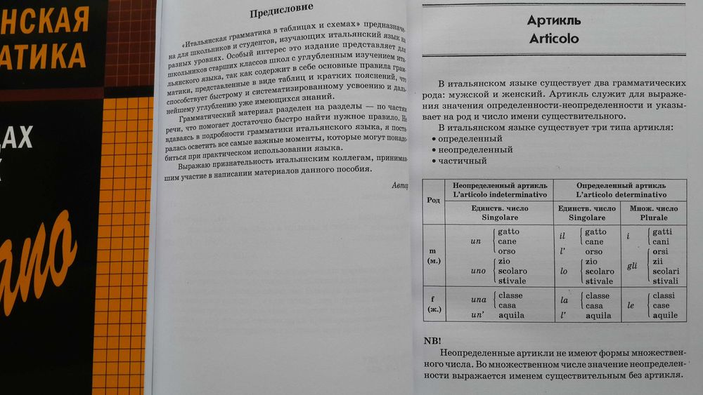 Итальянская грамматика в таблицах и схемах Каро СПб Галузина С.О.