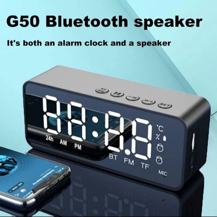 Relógio despertador com coluna bluetooth