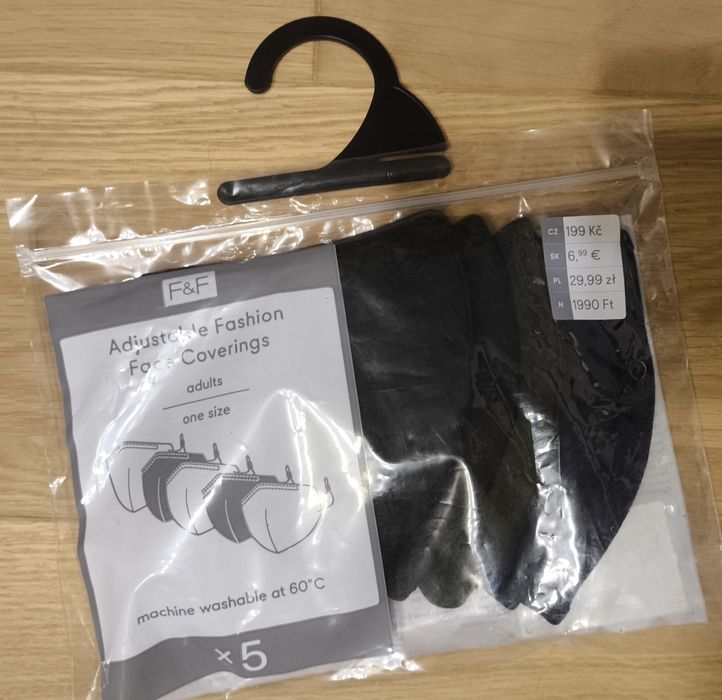 Maseczki ochronne bawełniane 5 sztuk