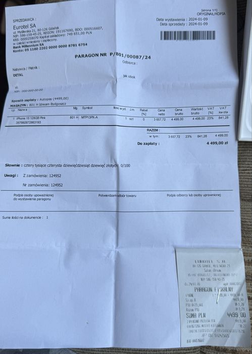 iPhone 15 128 GB Pink – STAN IDEALNY!