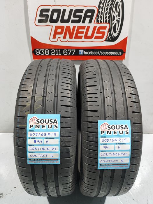 2 pneus semi novos 205-65R15 Continental - Oferta dos portes