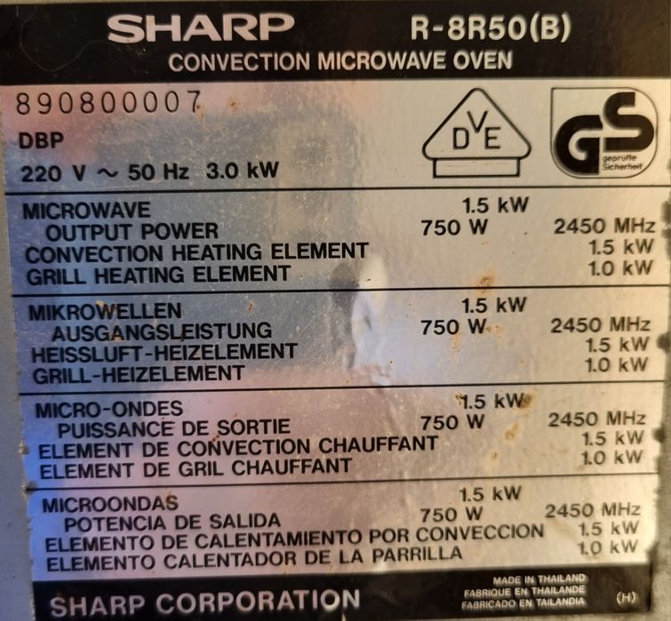 Kuchenka Sharp R-8R50B