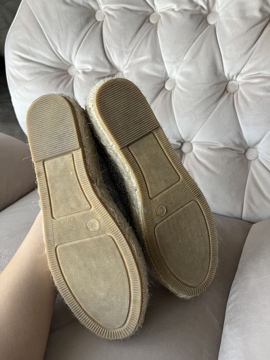 Szare buty wiązane espadryle wiosna słomkowe