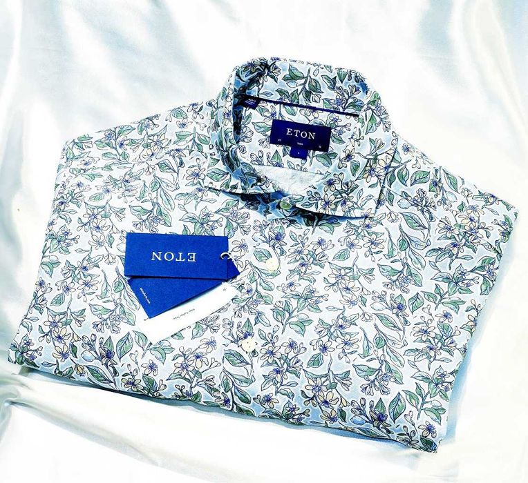 ETON koszula L 41 Slim len belgijski floral kwiaty dandy pitti uomo Cena Producenta: 410 €