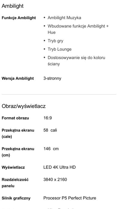 Philips 58PUS7855/12 uszkodzona matryca