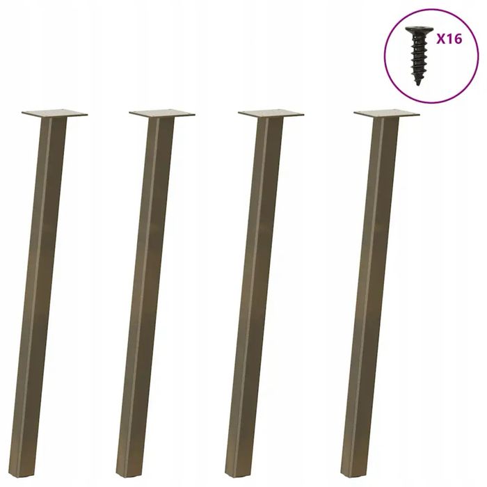 Nogi do stołu konsolowego 4 szt. Naturalna stal 72 cm