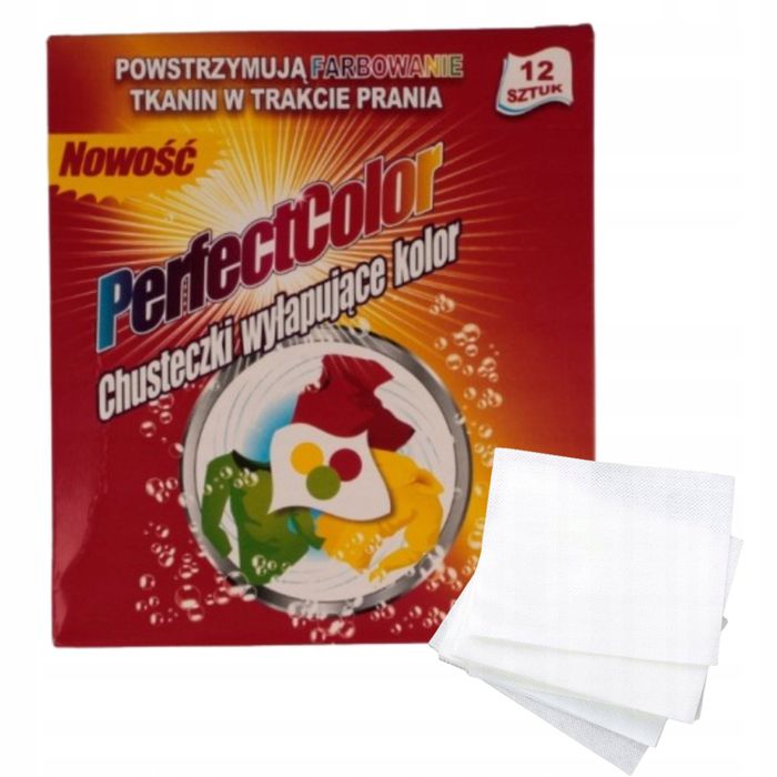 Ściereczki Wyłapujące Kolor Podczas Prania 12 Sztuk Perfectcolor