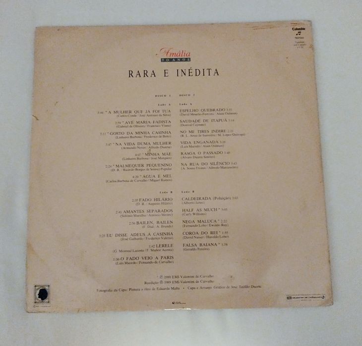 Amália Rodrigues duplo vinil rara e inédita 50 anos