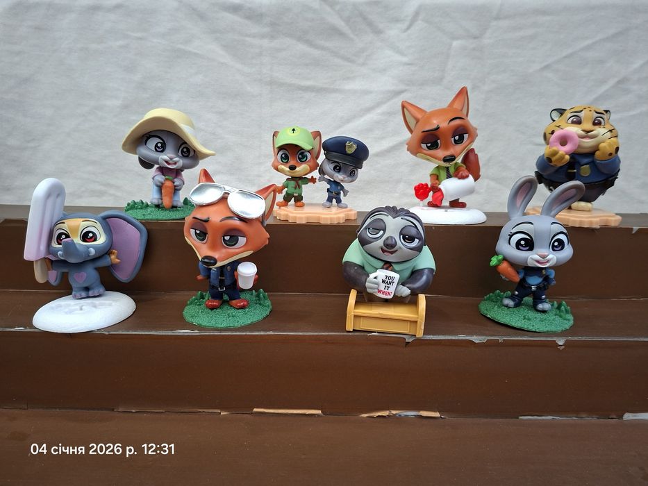 Набор фигурок 8 шт Зверополис Зоотопия Зоотрополіс Ник Джуди