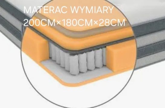 Materac sprężynowy 200cm×180cm×28cm Enzio Columbus