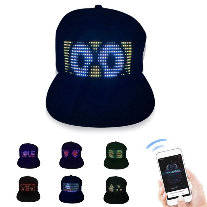 Czapka z wyświetlaczem LED - Bluetooth