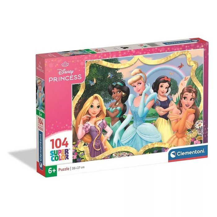 Puzzle Clementoni Disney Princess Super Color 38x27cm 104 peças