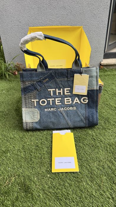 Carteira Marc Jacobs The Tote Bag Large em Denim Patchwork