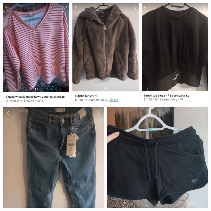 Paczka ubrań 44szt. damskie/dziecięce różne rozmiary