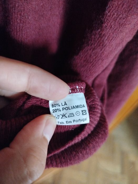 Pullover de lã bordeaux, L
