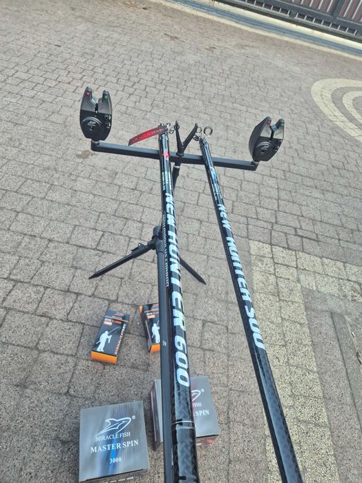Nowy zestaw bolonek 2x wędka 5m i 6m + 2 kołowrotki | zestaw wędkarski spławikowy | wędki + kołowrotki okazja