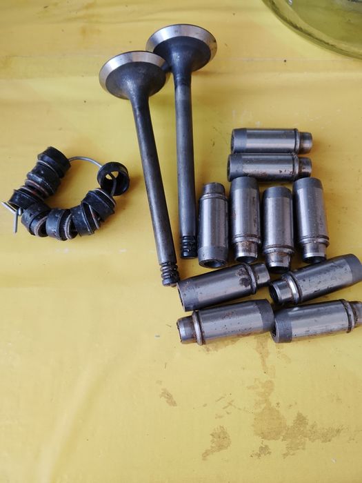 2 впускных клапана ,10 направляющих втулок,8 Сальников клапанов