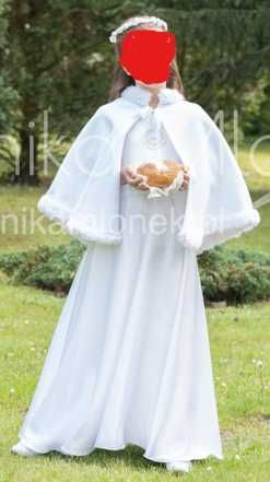 sukienka do komunii + wianek, opaska, bolerko, torebka, rękawiczki