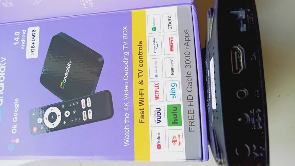 Smart TV Box Android Tv
4K android wifi LAN 2gb/16 gb