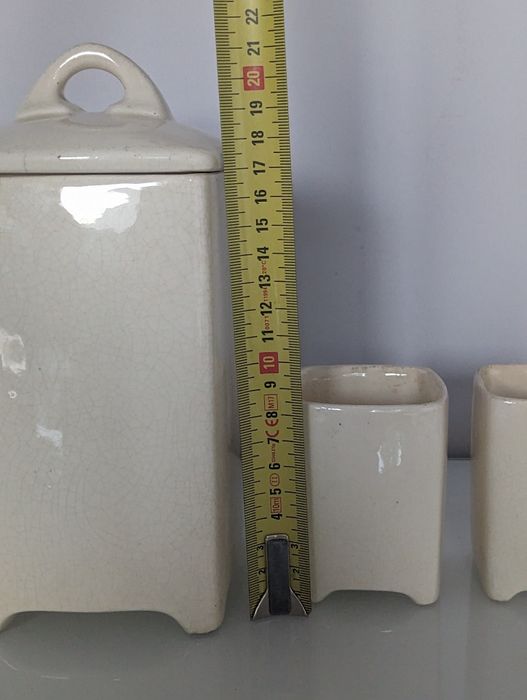 Przedwojenne pojemniki kuchenne Fajans Chodzież IIRP