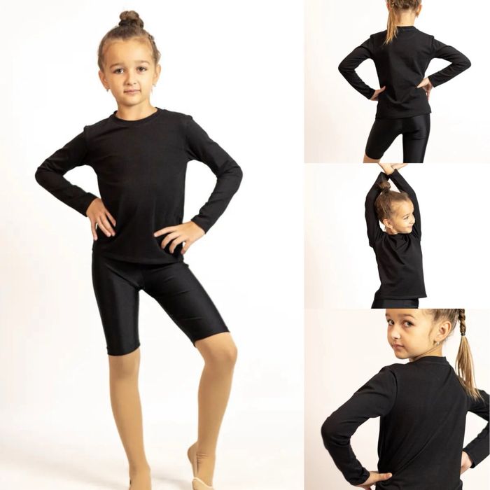 Лосины для гимнастики под пятку с усиленным коленом 116-170см хлопок