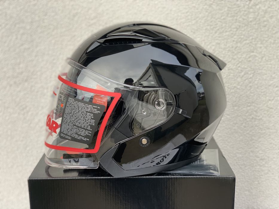 Otwarty kask motocyklowy ROXAR chopper/skuter czarny, Blenda!