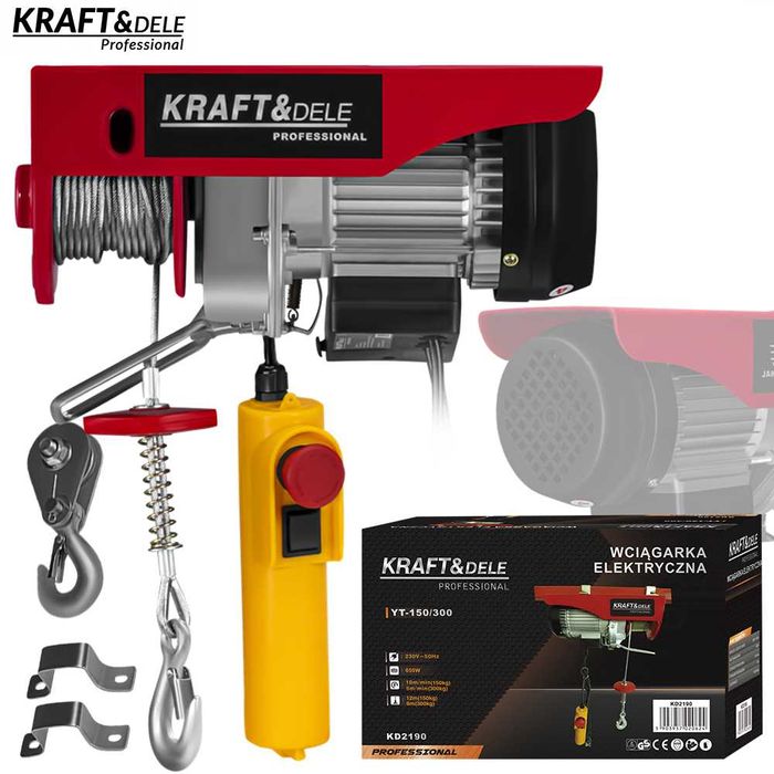 KRAFT&DELE Wyciągarka Wciągarka Linowa 150kg / 300kg Zblocze KD2190
