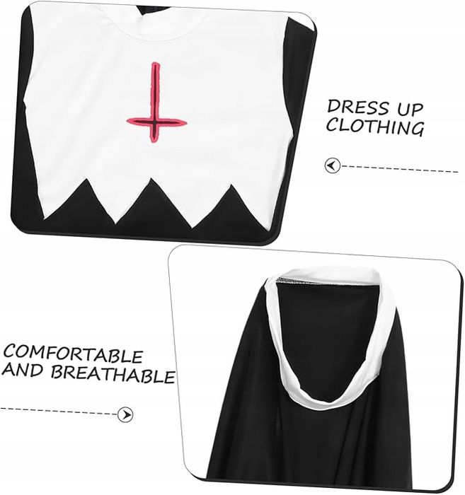 Kostium strój przebranie karnawałowe halloween dla kobiety zakonnica