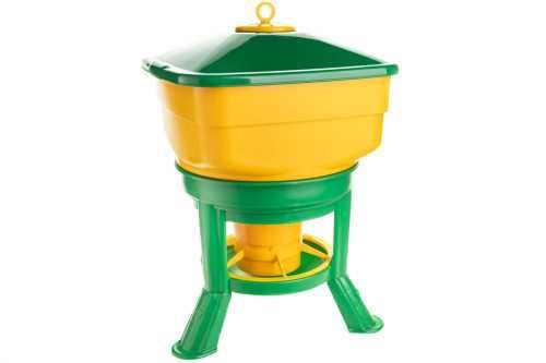 Karmidło automatyczne dla drobiu, duże, 30 l, zielono-żółte, Novital