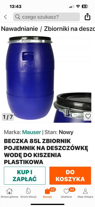 Sprzedam beczke nowa