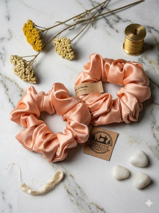 Gumka scrunchie 100% jedwab