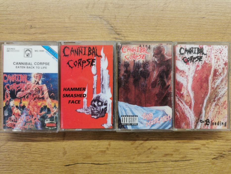 Cannibal Corpse - Zestaw 4 kaset: Tomb, Bleeding, Eaten, Hammer.