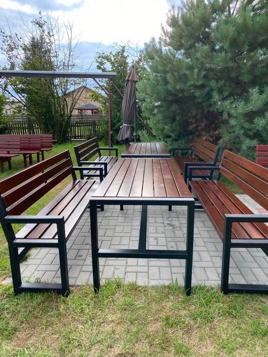 Zestaw mebli ogrodowych, lawki plus stół