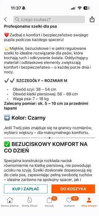 Szelki dla psa nowe