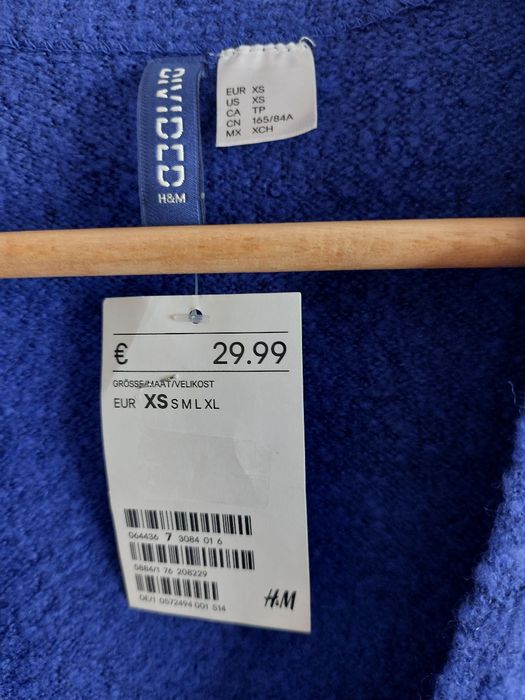 Nowy. Męski, granatowy sweter z dekoltem V.  H&M. Rozmiar  XS/S