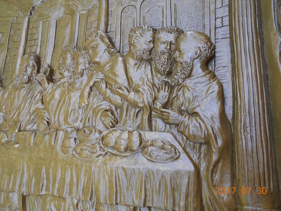 Płaskorzeźba ostatnia wieczerza.