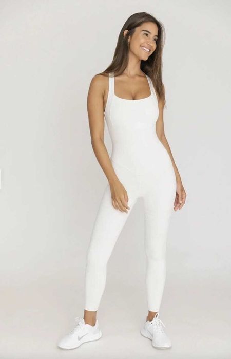 Jumpsuit / Macação Fitness Yoga Branco Marca Topissima