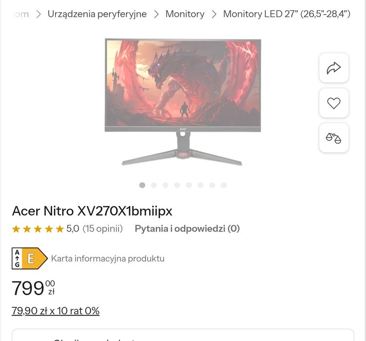 monitor acer nitro xv270x1 bmiipx