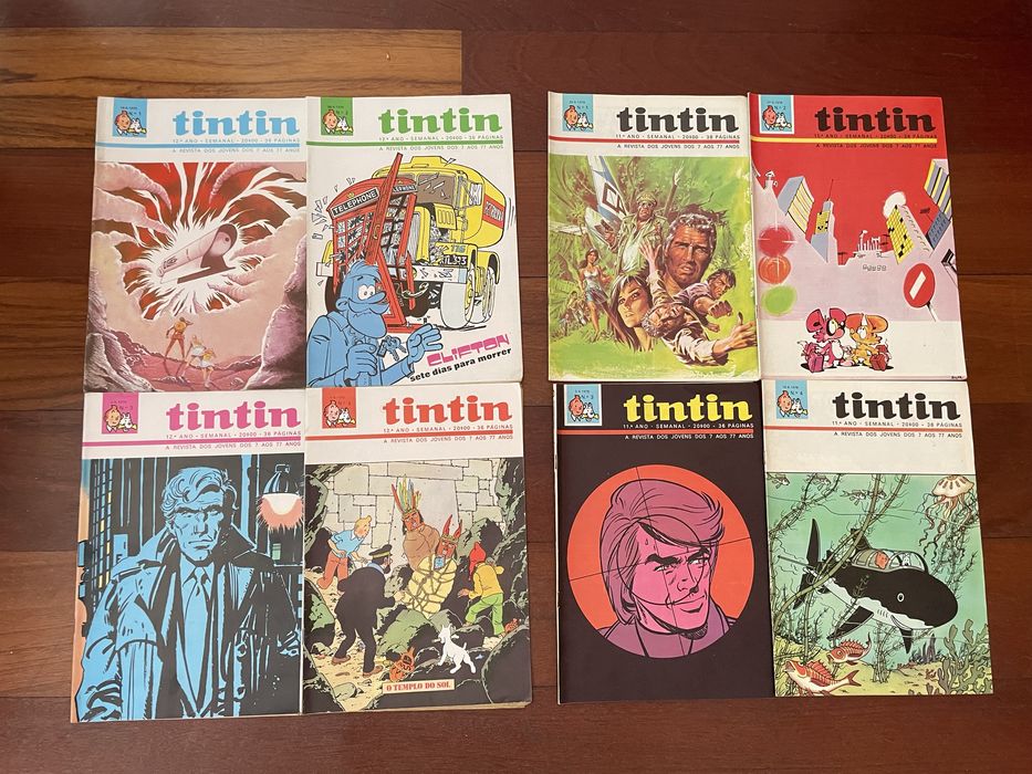 Tintin revistas n°1,2,3,4 do 11° ano e do 12°ano para coleção 1978-1979