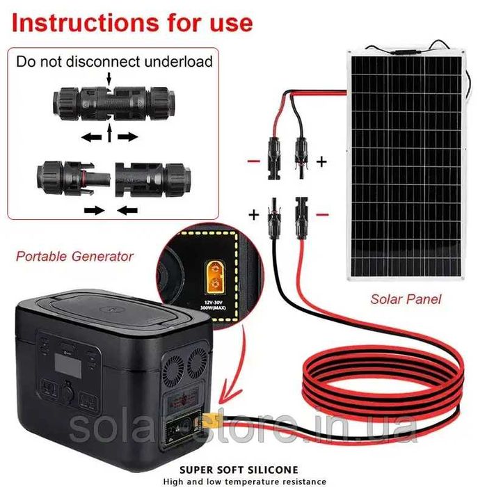 Кабель MC4 to XT60i Solar Cable для підключення EcoFlow/BLUETTI до сонячної панелі