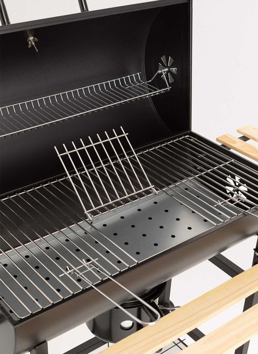 BBQ SMOKEY - Grelhador defumador de carvão com rodas