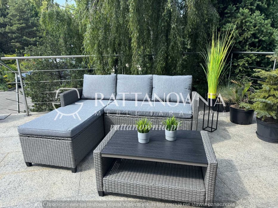 Narożnik Ogrodowy Tarasowy Meble Ogrodowe Technorattan OBNIŻKA !!