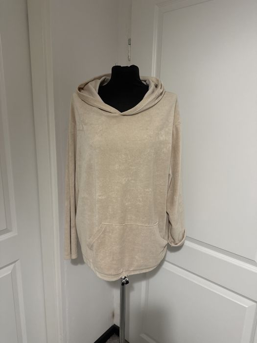 Bluza welurowa damska z kapturem